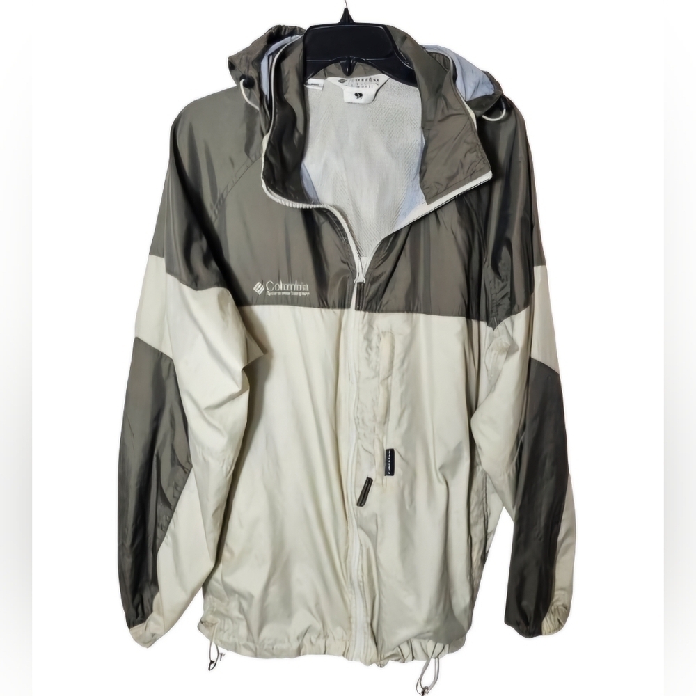 Columbia Greige and Gray Long Sleeve Windbreaker Jacket Men's Size Large